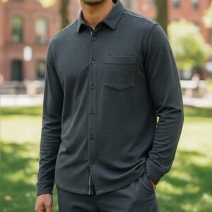 Men's Black Casual Button Down Shirt